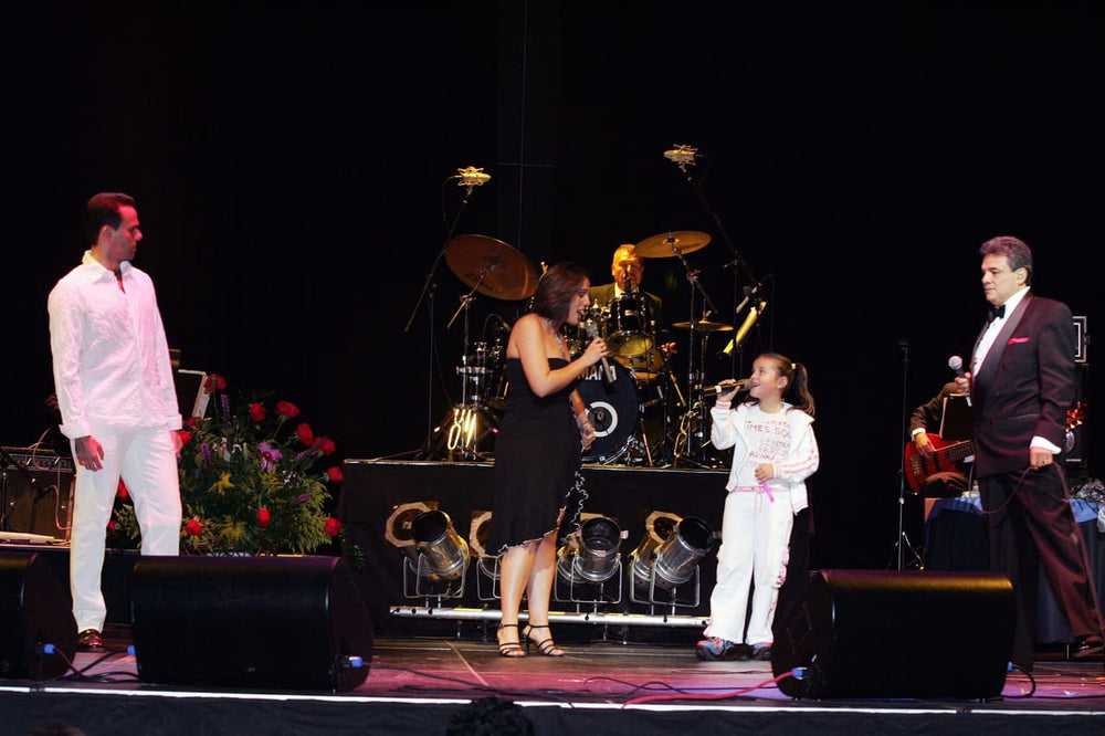 Sharing the stage with his children, Miami, 2004