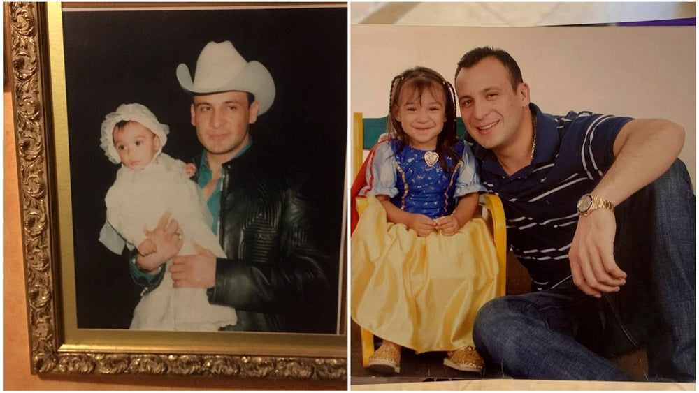 Family photographs with his daughter Valentina